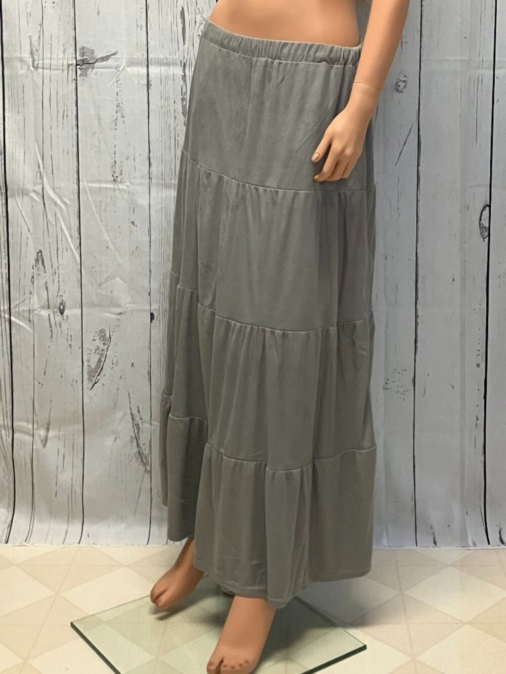 NY Collection Women's Boho Pull-On Maxi Skirt Size L